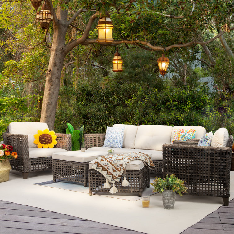 Joyside Polyethylene (PE) Wicker 5 Person Seating Group with Cushions Wayfair